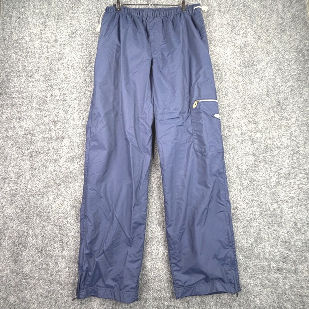 Nike Mens Navy Blue Nylon Cargo Track Pants Jersey Lined Straight Leg Medium